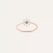 0.15 CT Safir ve Pırlanta Taşlı Rose Altın Yüzük