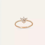 0.16 CT Baget Pırlanta Taşlı Rose Altın Yüzük