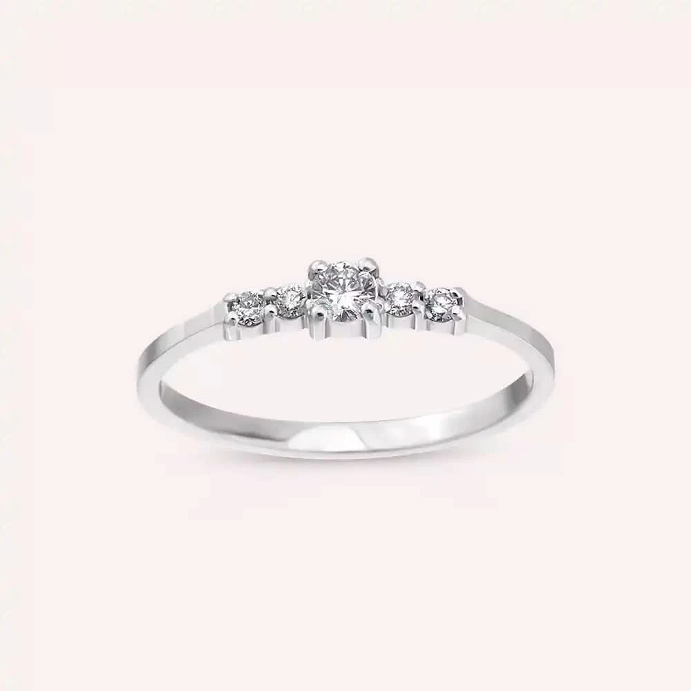 0.16 CT Pırlanta Taşlı Beyaz Altın Yüzük