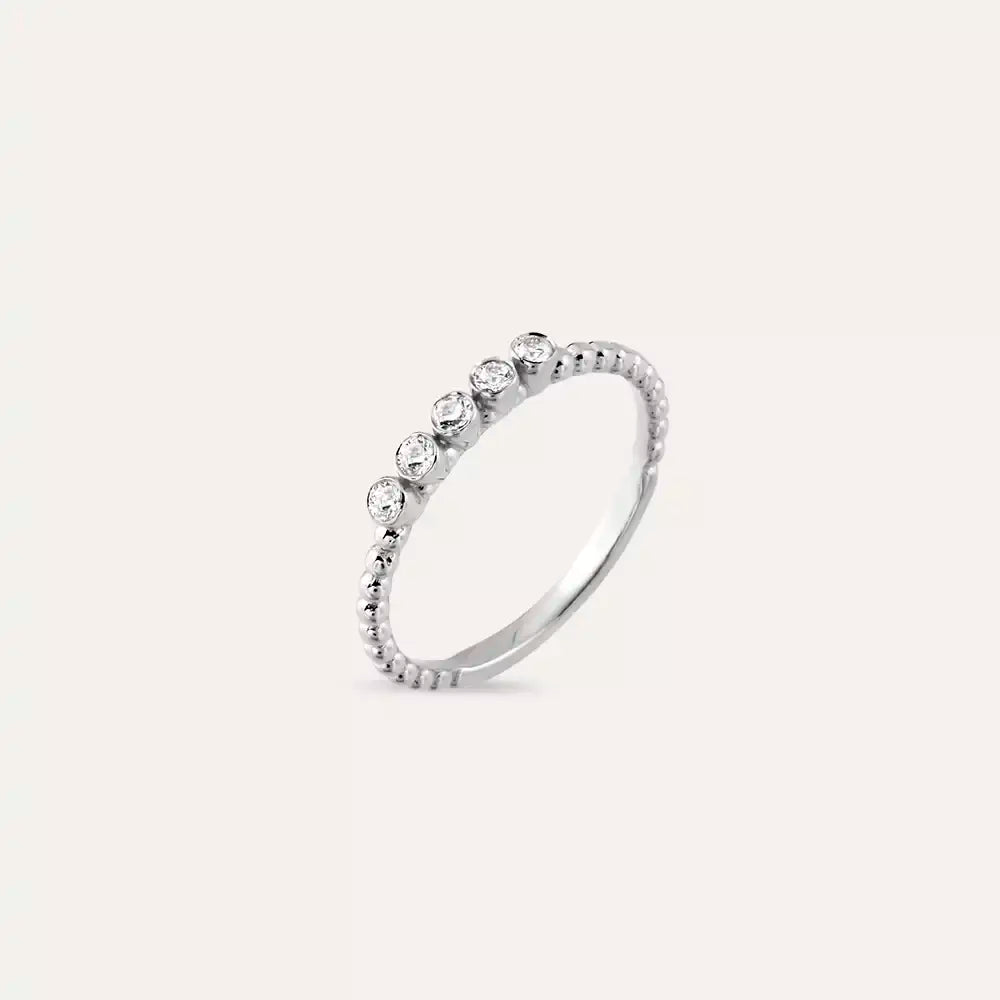 0.17 CT Pırlanta Taşlı Beyaz Altın Yüzük