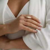 0.19 CT Oval Kesim Pırlanta Taşlı Rose Altın Yüzük