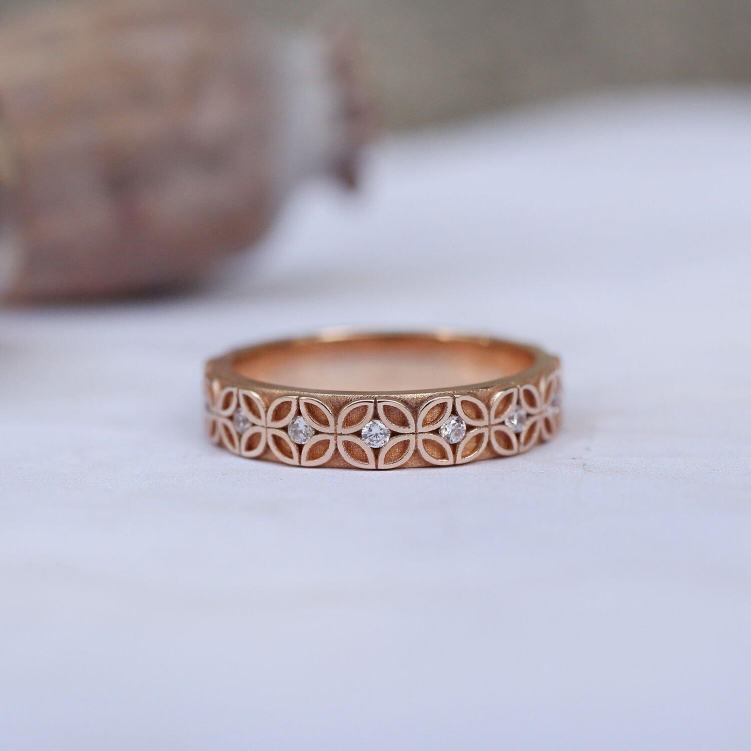 0.20 Karat Vintage Pırlantalı Tasarım Alyans