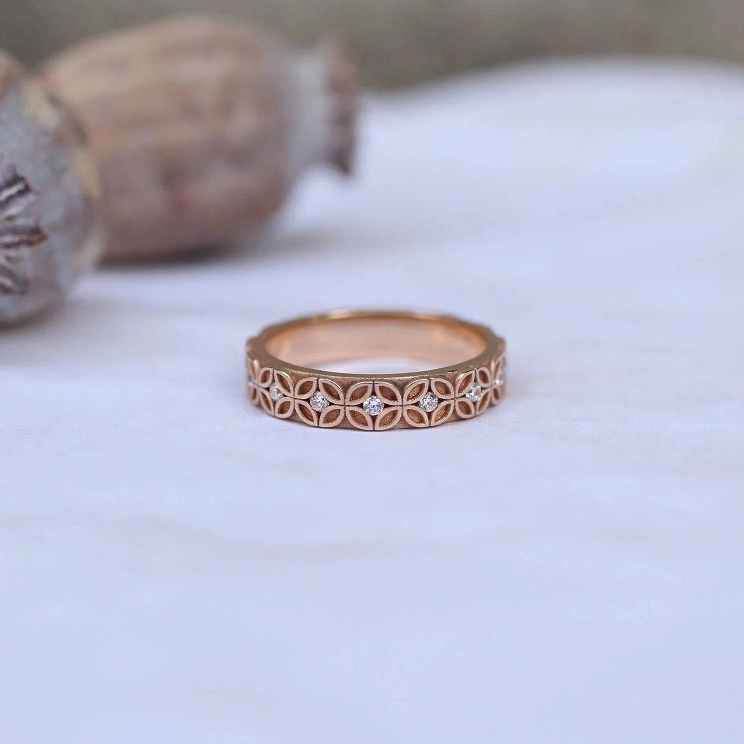 0.20 Karat Vintage Pırlantalı Tasarım Alyans