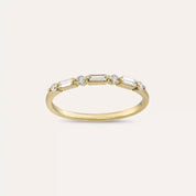 Noa 0.21 CT Baget Pırlanta Taşlı Sarı Altın Yüzük