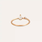 Deep 0.21 CT Damla Kesim Pırlanta Taşlı Rose Altın Yüzük