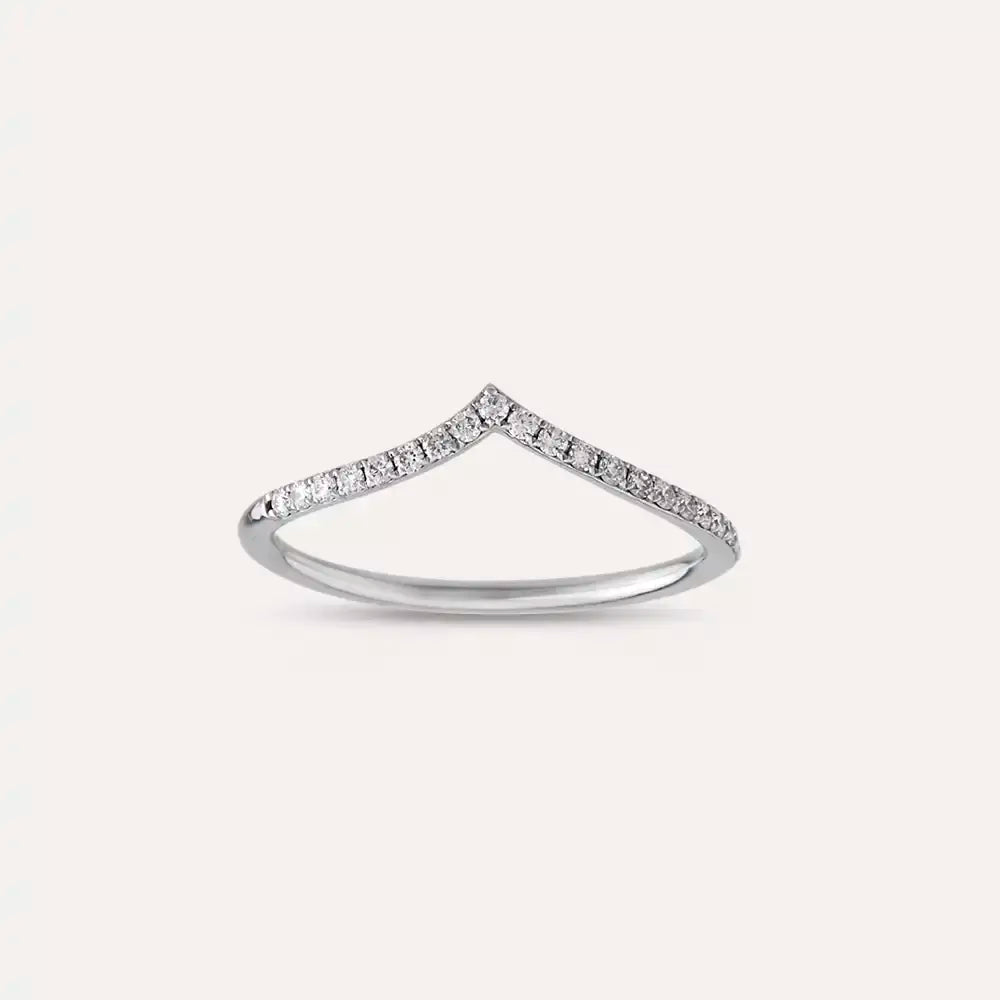 0.21 CT Pırlanta Taşlı Beyaz Altın Yüzük