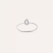 Rosa 0.22 CT Pırlanta Taşlı Beyaz Altın Yüzük