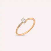 Rand 0.25 CT Baget Pırlanta Taşlı Rose Altın Yüzük