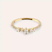 0.26 CT Pırlanta Taşlı Sarı Altın Yüzük