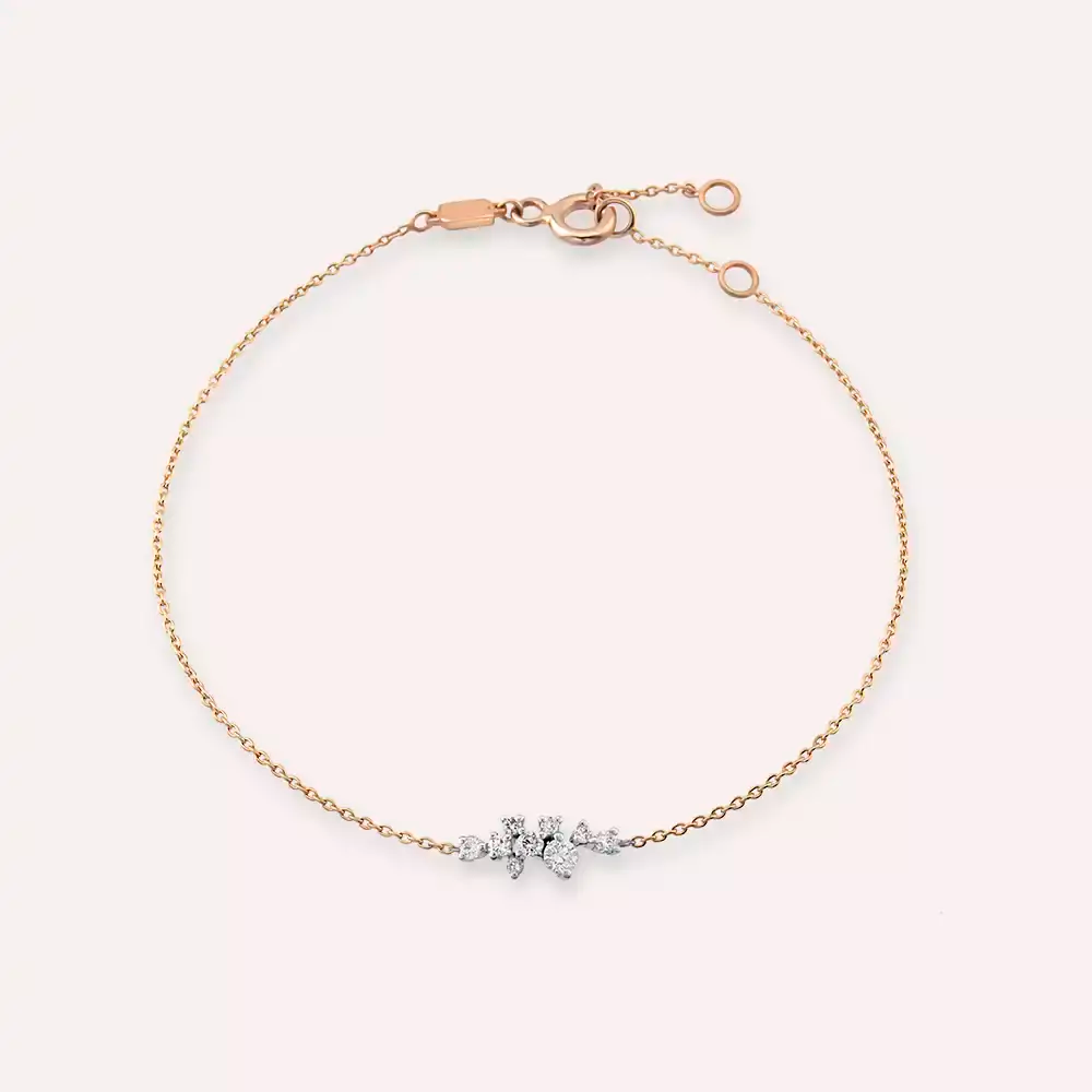 Mela 0.29 CT Pırlanta Taşlı Rose Altın Bileklik