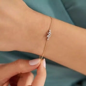 Mela 0.29 CT Pırlanta Taşlı Rose Altın Bileklik