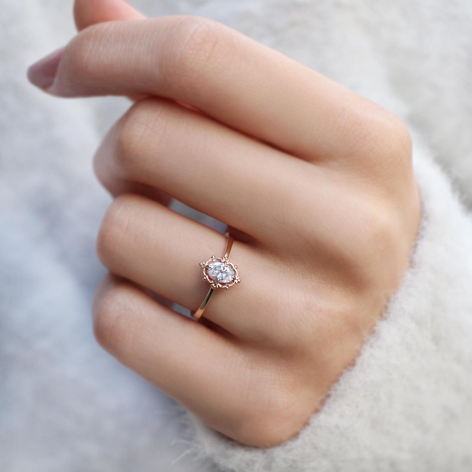 0.30 CT F SI2 HRD Sertifikalı Vintage Aria Pırlanta Yüzük