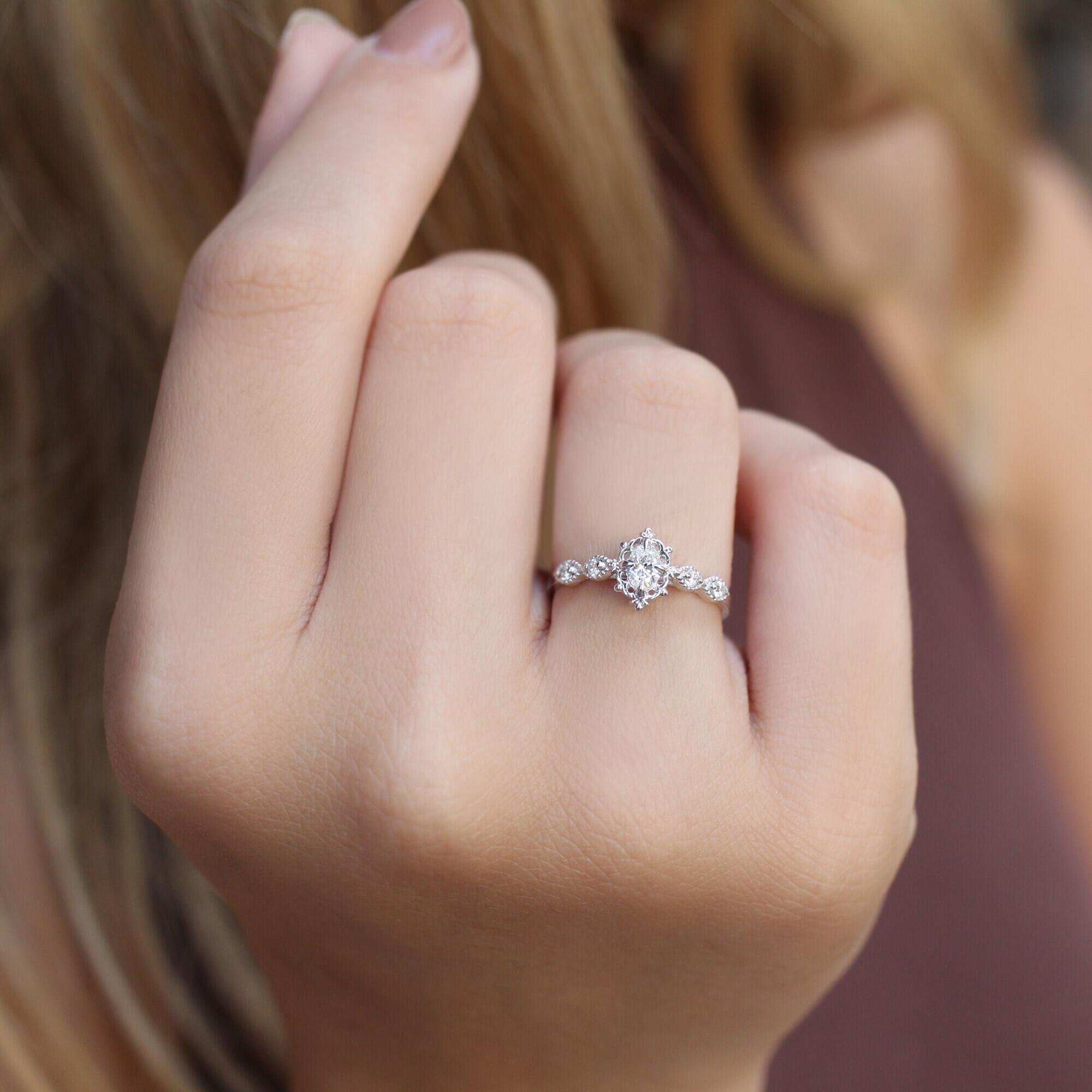 0.30 CT Vintage Aria Tasarım Pırlanta Yüzük