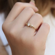 0.30 CT Vintage Tasarım Pırlanta Dal Tektaş Yüzük