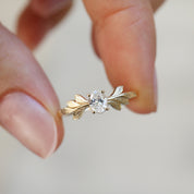 0.30 CT Vintage Tasarım Pırlanta Dal Tektaş Yüzük