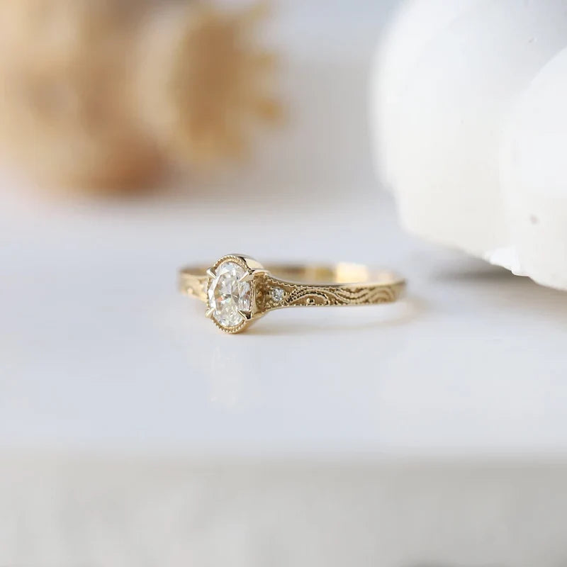 0.31 Karat D SI2 GIA Sertifikalı Vintage Sia Pırlanta Yüzük