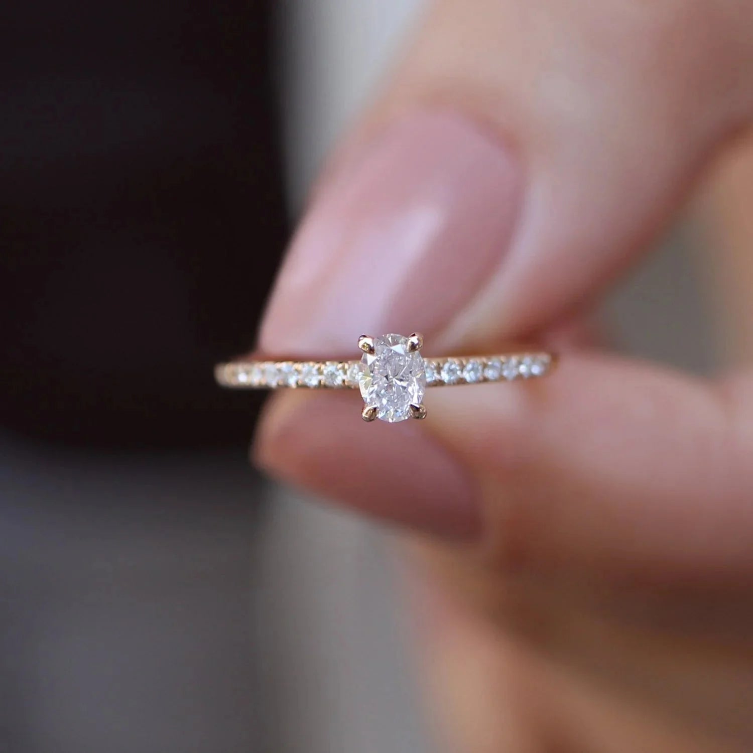 0.30 Karat Vintage Oval Tasarım Pırlanta Yüzük