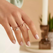 Thalia 0.31 CT Damla ve Markiz Kesim Pırlanta Taşlı Rose Altın Yüzük
