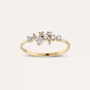 0.32 CT Pırlanta Taşlı Sarı Altın Yüzük