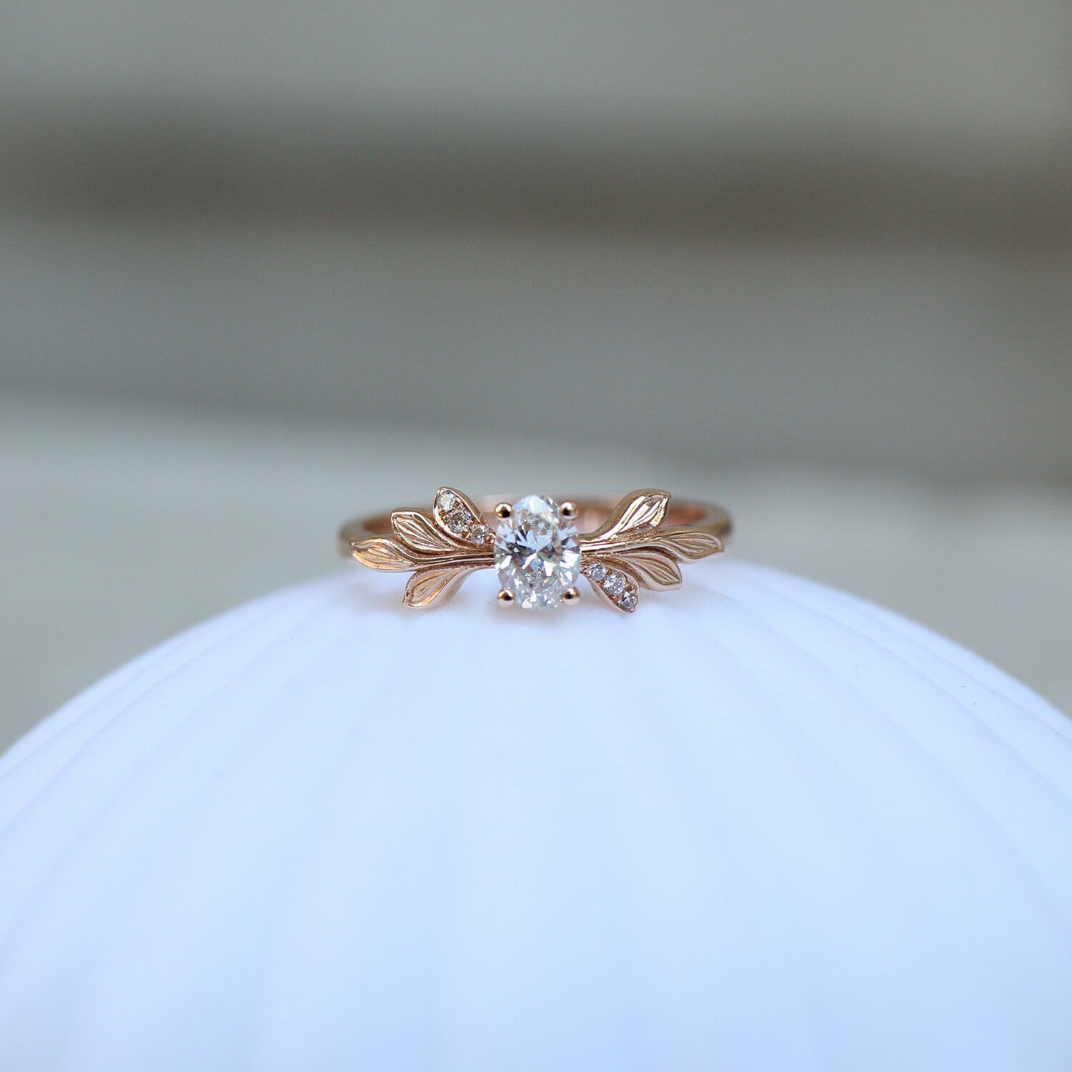 0.32 CT Vintage Tasarım Pırlanta Dal Tektaş Yüzük