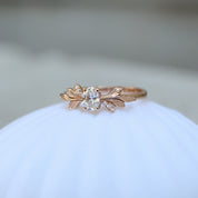 0.32 CT Vintage Tasarım Pırlanta Dal Tektaş Yüzük