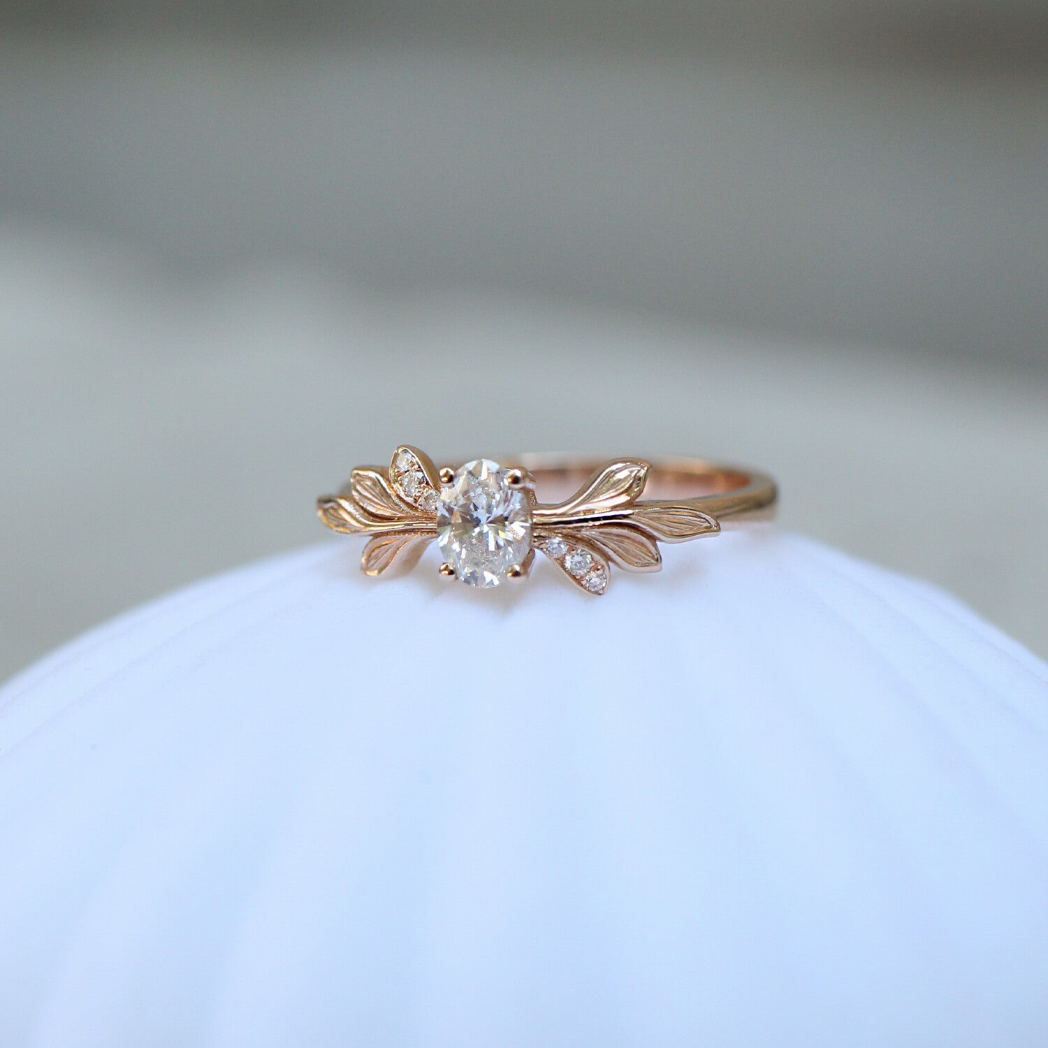 0.32 CT Vintage Tasarım Pırlanta Dal Tektaş Yüzük