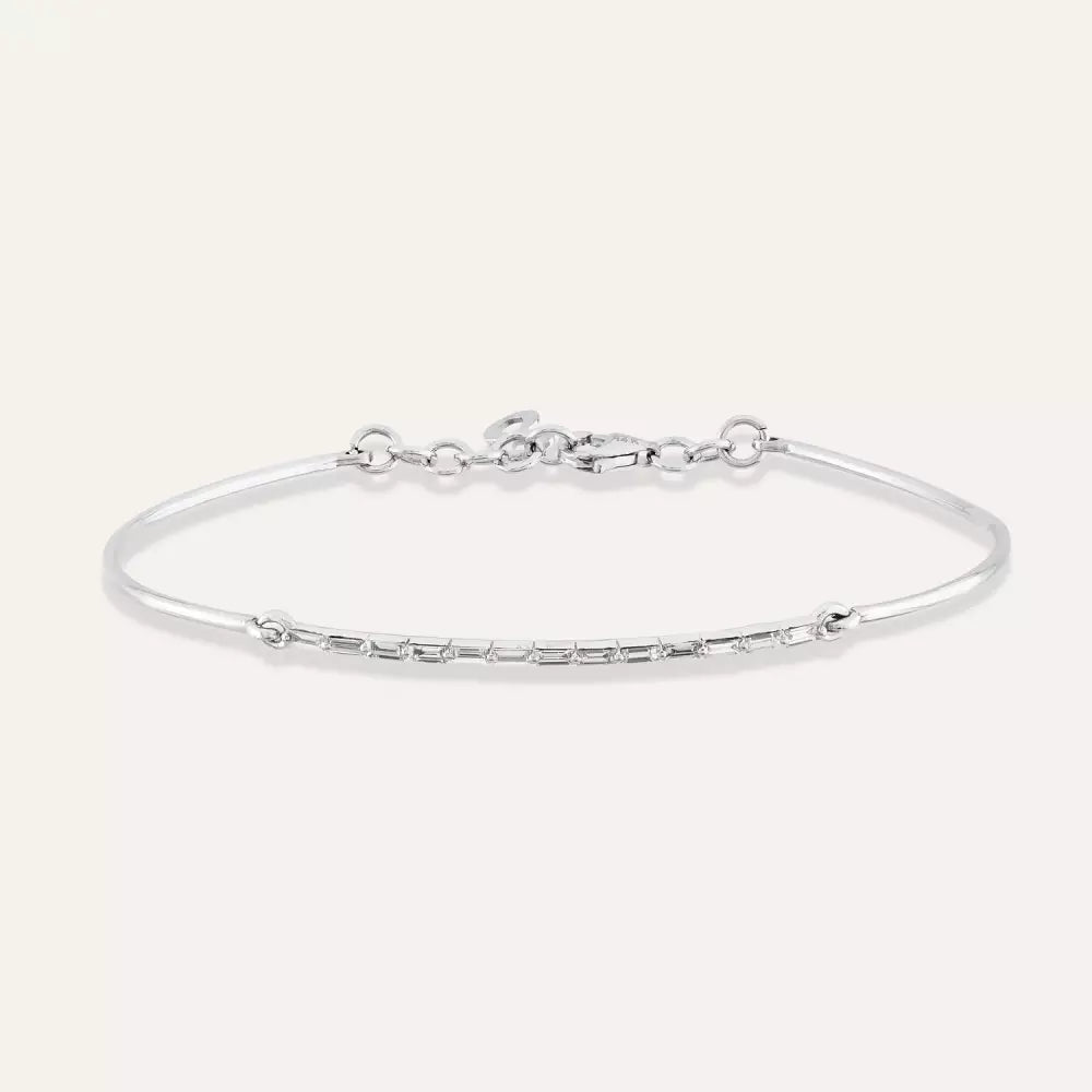 0.33 CT Pırlanta Taşlı Beyaz Altın Bileklik