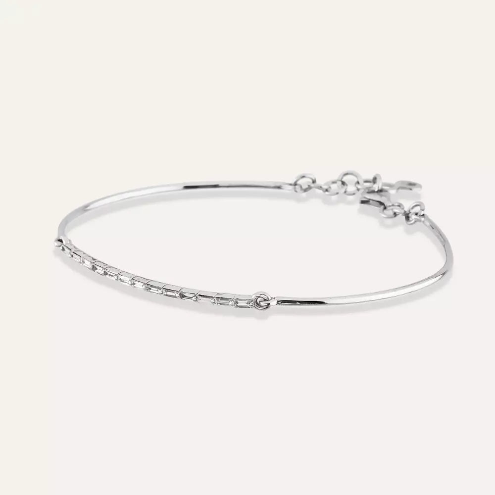 0.33 CT Pırlanta Taşlı Beyaz Altın Bileklik