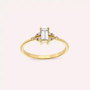 Sole 0.34 CT Baget Kesim Pırlanta Taşlı Sarı Altın Yüzük