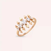 0.34 CT Baget Pırlanta Taşlı Rose Altın Yüzük