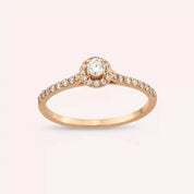 0.34 CT Pırlanta Taşlı Rose Altın Yüzük