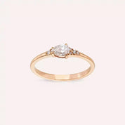 Eos 0.35 CT Damla Kesim Pırlanta Taşlı Rose Altın Yüzük