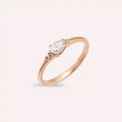 Eos 0.35 CT Damla Kesim Pırlanta Taşlı Rose Altın Yüzük