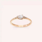 0.35 CT Damla Kesim Pırlanta Taşlı Rose Altın Yüzük