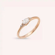 0.35 CT Damla Kesim Pırlanta Taşlı Rose Altın Yüzük