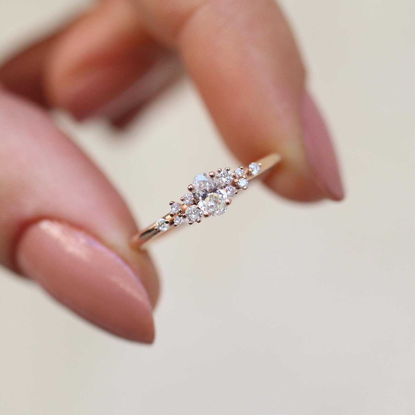 0.35 CT Vintage Asimetri Pırlanta Yüzük