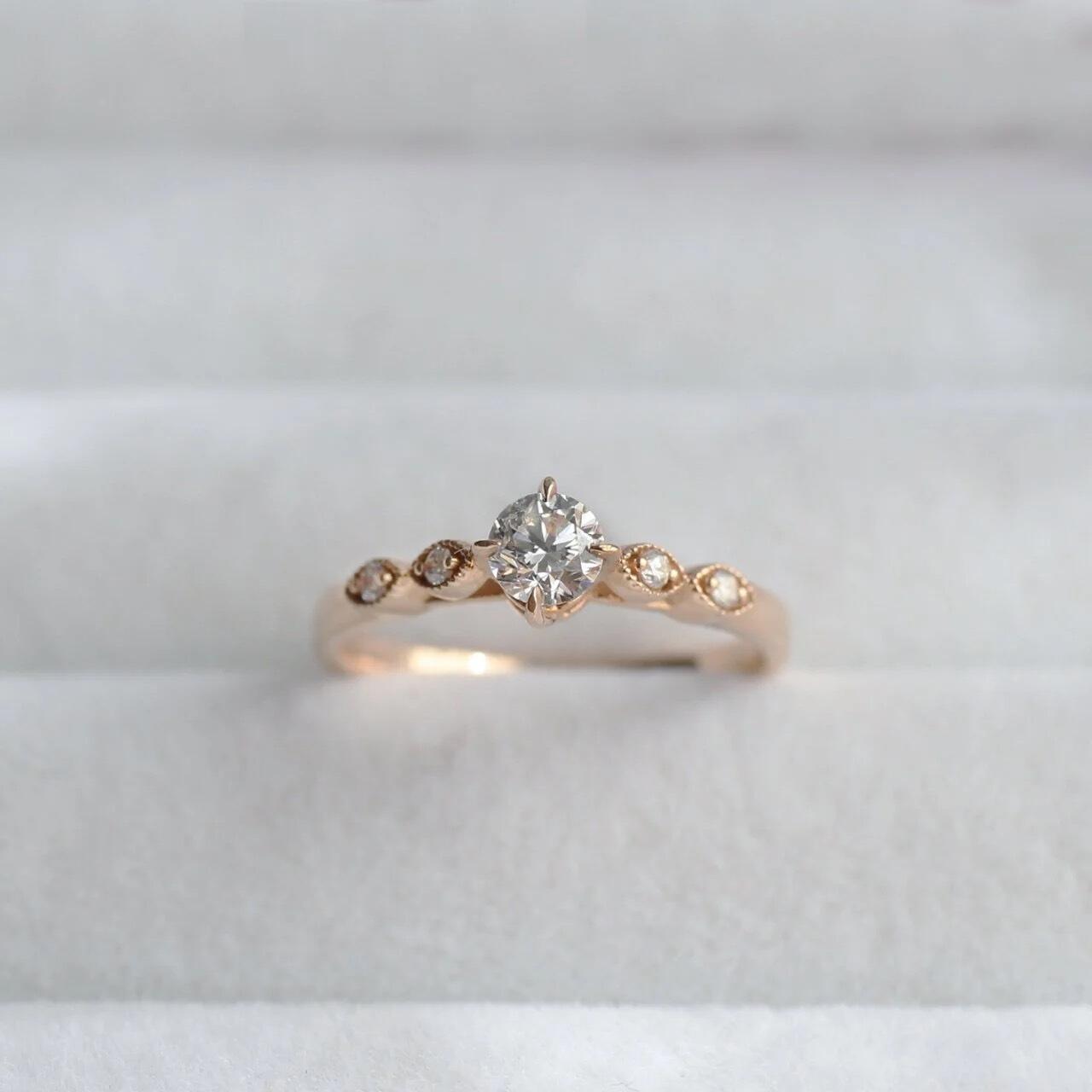 0.35 CT Vintage Tasarım Pırlanta Tektaş Yüzük