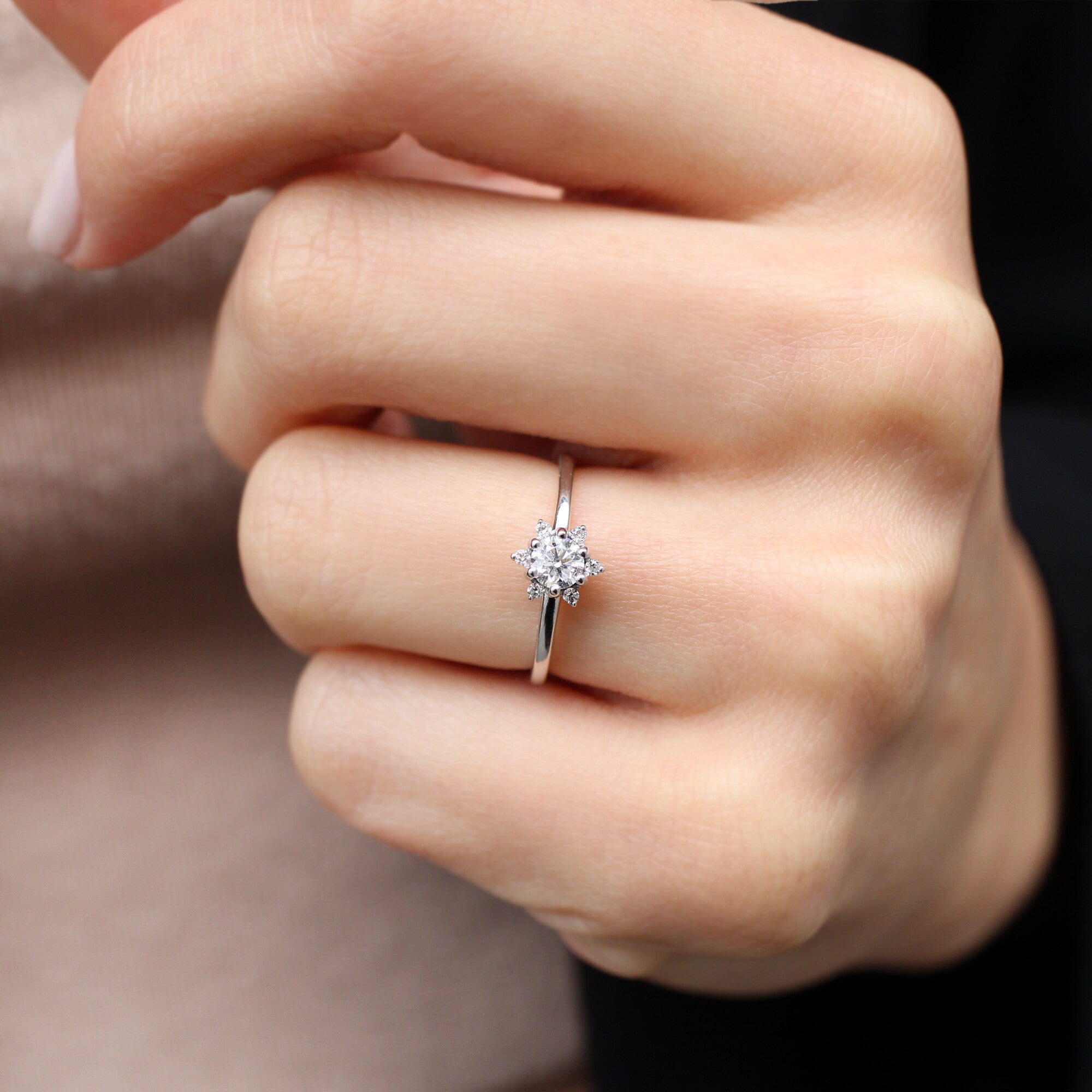 0.35 CT Vintage Tasarım Kar Tanesi Pırlanta Yüzük