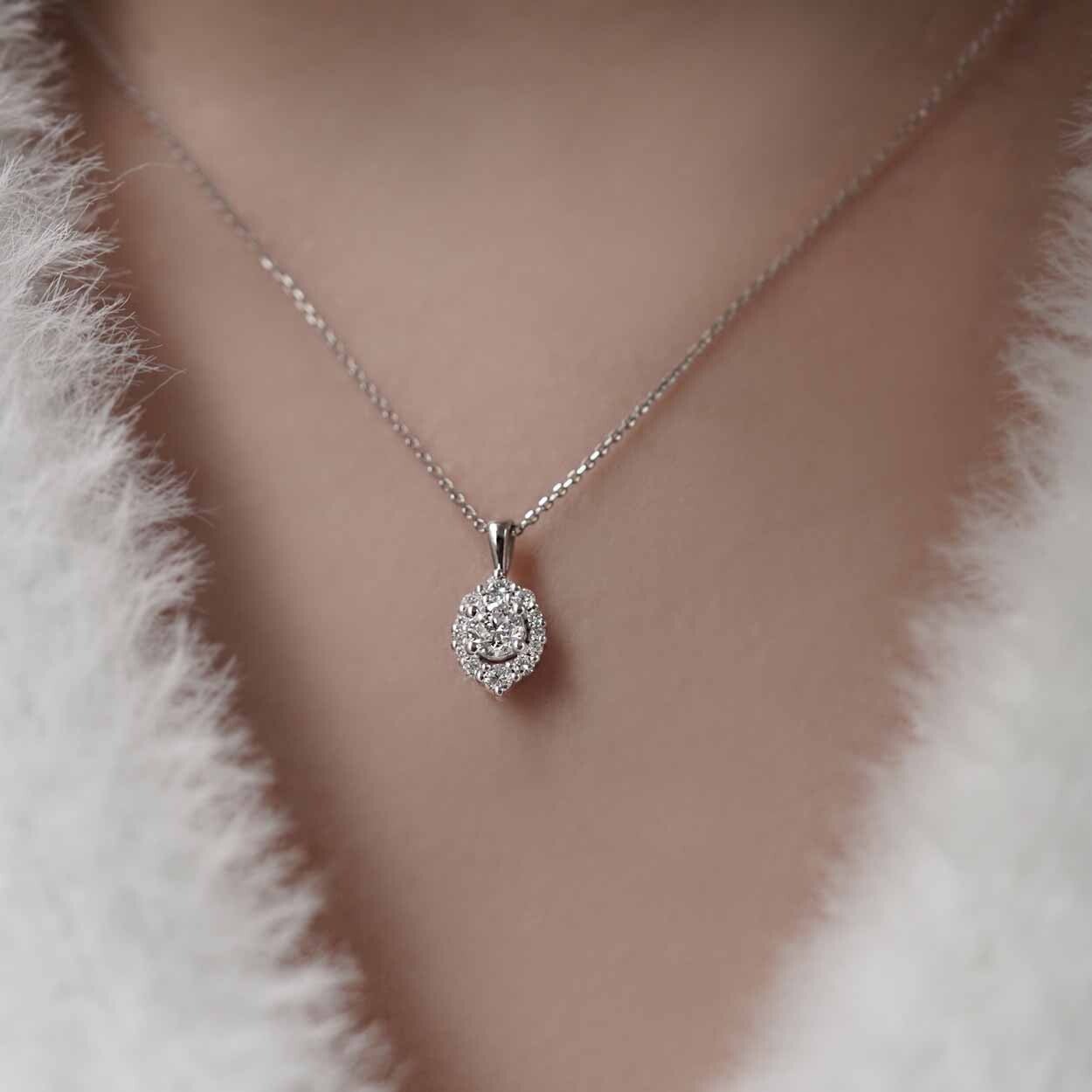 0.35 Karat Özel Tasarım Vintage Lina Pırlanta Kolye