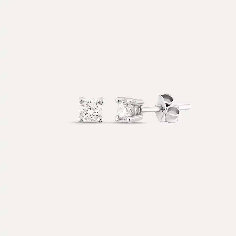 0.37 CT Pırlanta Tektaş Küpe