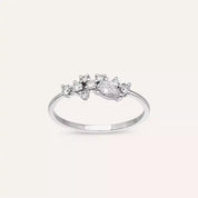 Rina 0.38 CT Damla Kesim Pırlanta Taşlı Beyaz Altın Yüzük