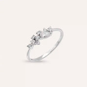 Rina 0.38 CT Damla Kesim Pırlanta Taşlı Beyaz Altın Yüzük