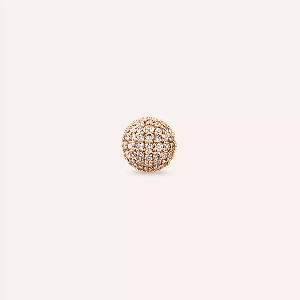 0.38 CT Pırlanta Taşlı Rose Altın Top Tek Küpe