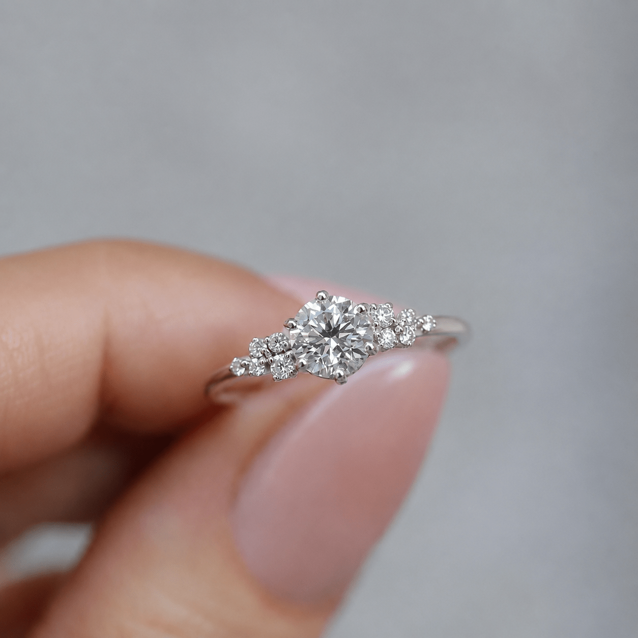 0.38 Karat Vintage Özel Tasarım Asimetri Pırlanta Tektaş Yüzük