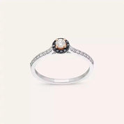 0.39 CT Siyah Pırlanta Taşlı Beyaz Altın Yüzük