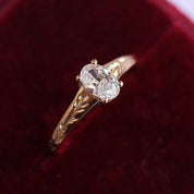 0.40 CT F SI2 GIA Sertifikalı Vintage Kate Tasarım Pırlanta Yüzük