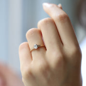 0.40 CT  F SI2 GIA Sertifikalı Vintage Lavender Tasarım Pırlanta Yüzük