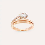 0.40 CT Markiz Kesim Pırlanta Taşlı Rose Altın Yüzük