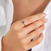 0.40 CT Multicolor Safir ve Pırlanta Taşlı Beyaz Altın Yüzük