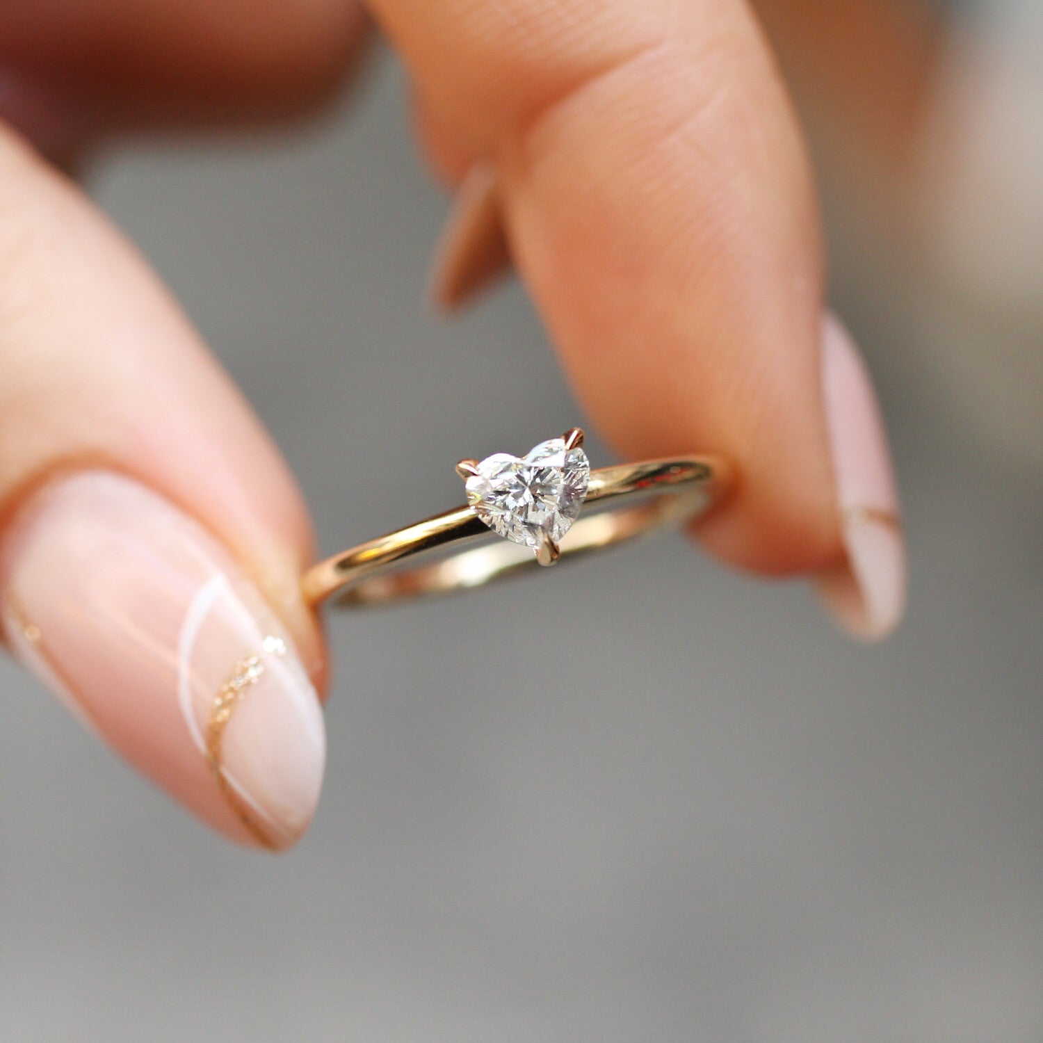 0.40 CT Özel Tasarım Kalp Pırlanta Yüzük